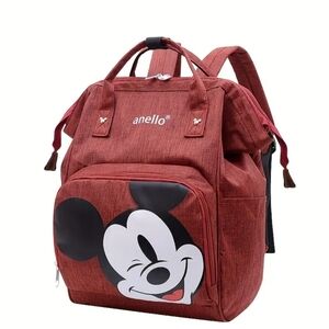 Red Backpack with Mickey Mouse Design